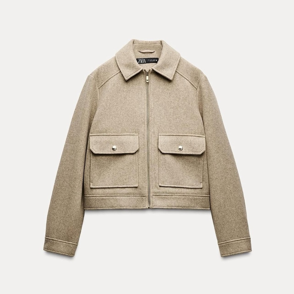 Zara Gold Accent Zip Up Jacket